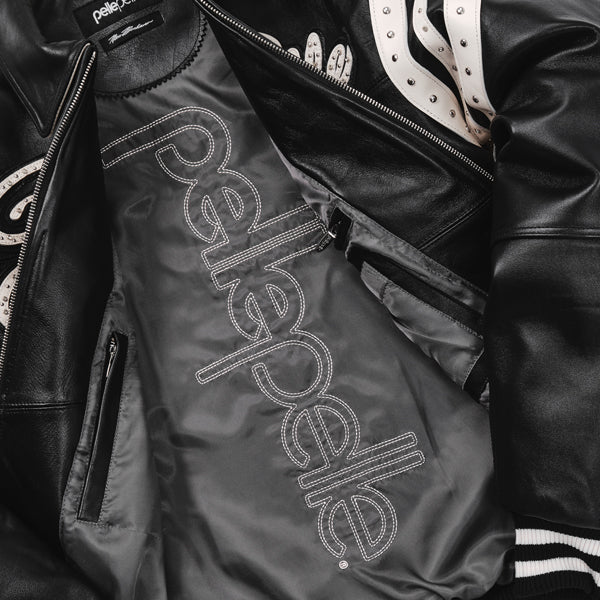 Pelle Pelle Encrusted Varsity Plush